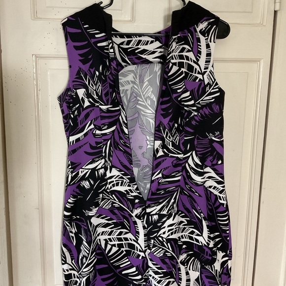 Alyx Black and Purple Leaf Print Dress - Picture 11 of 12